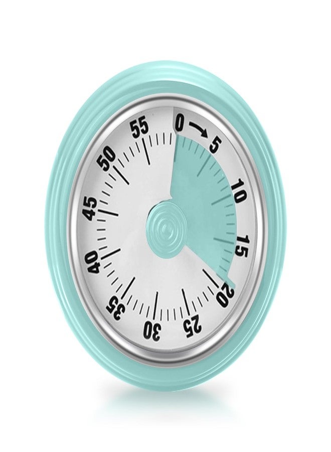 Teeloray Visual Timer, Teeloray 60-Minute Countdown Timer, Kitchen Timer with Magnetic Base, Mechanical Clockwork, Ringer Alert, Time Management Tool for Children and Adults, Study/Work/Cooking (Mint Green) - Image 1